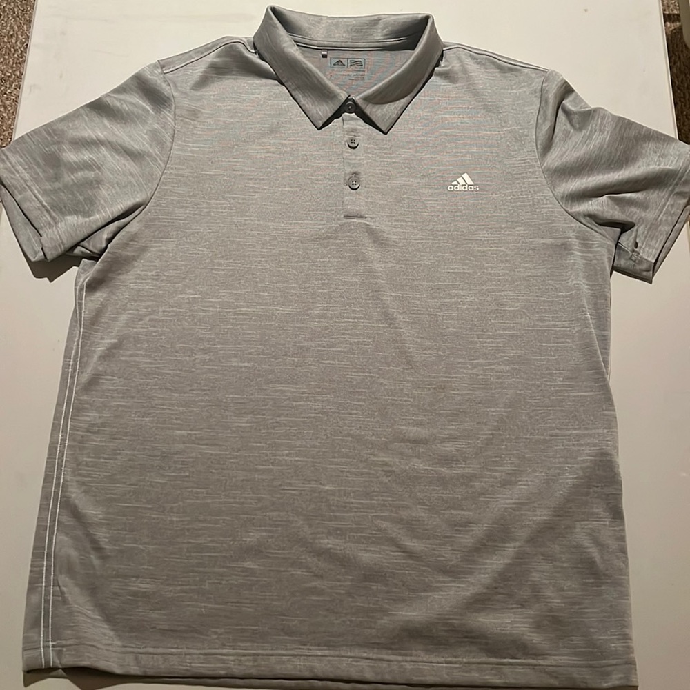 Men’s Adidas Gray Golf Polo Adult Large